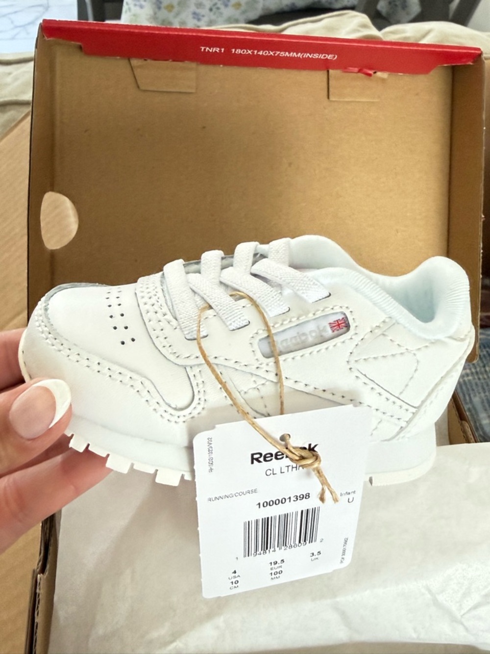 Reebok Kids White Leather Sneaker